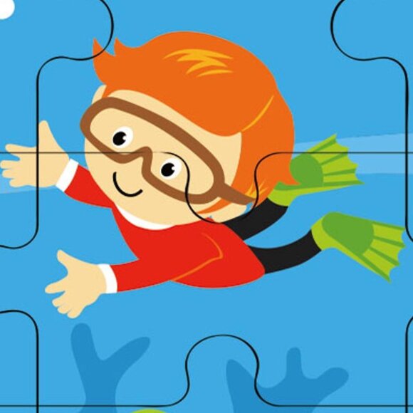 VIGA 16 Pcs Flat Wooden Puzzle w/Tray -Ocean Fun Sea Anima New Sealed For Age 2+ - Picture 6 of 14